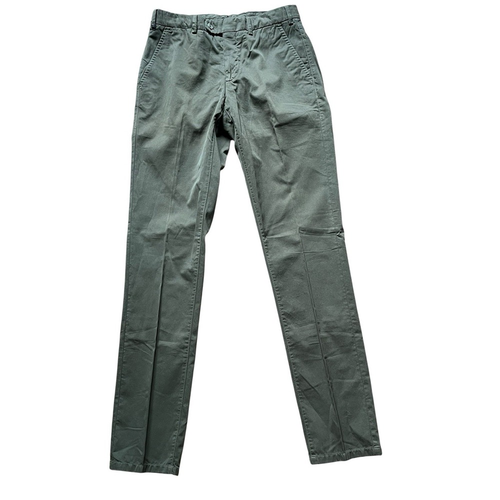 Suit Supply Porto Trousers Olive Green Cotton Size 30 X 34